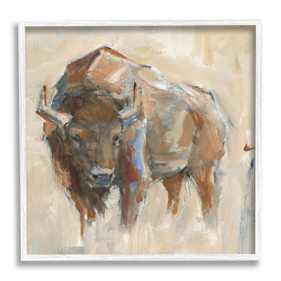 Stupell Industries Bison Portrait Country Wildlife Painting Painting White Framed Art Print Wall Art, Design by Ethan Harper