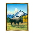 thumbnail image 1 of Stupell Industries Bison Rural Mountain Painting Animals & Insects Painting Gold Floater Framed Art Print Wall Art, 17 x 21, 1 of 9