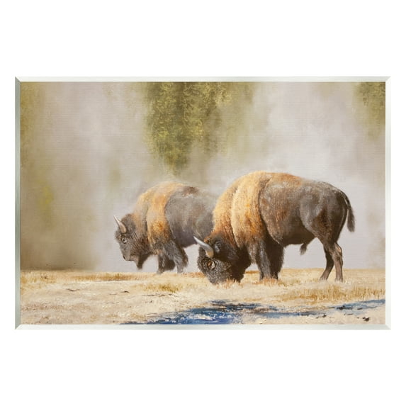 Stupell Industries Bison Wildlife Photography Animals & Insects Painting Unframed Art Print Wall Art