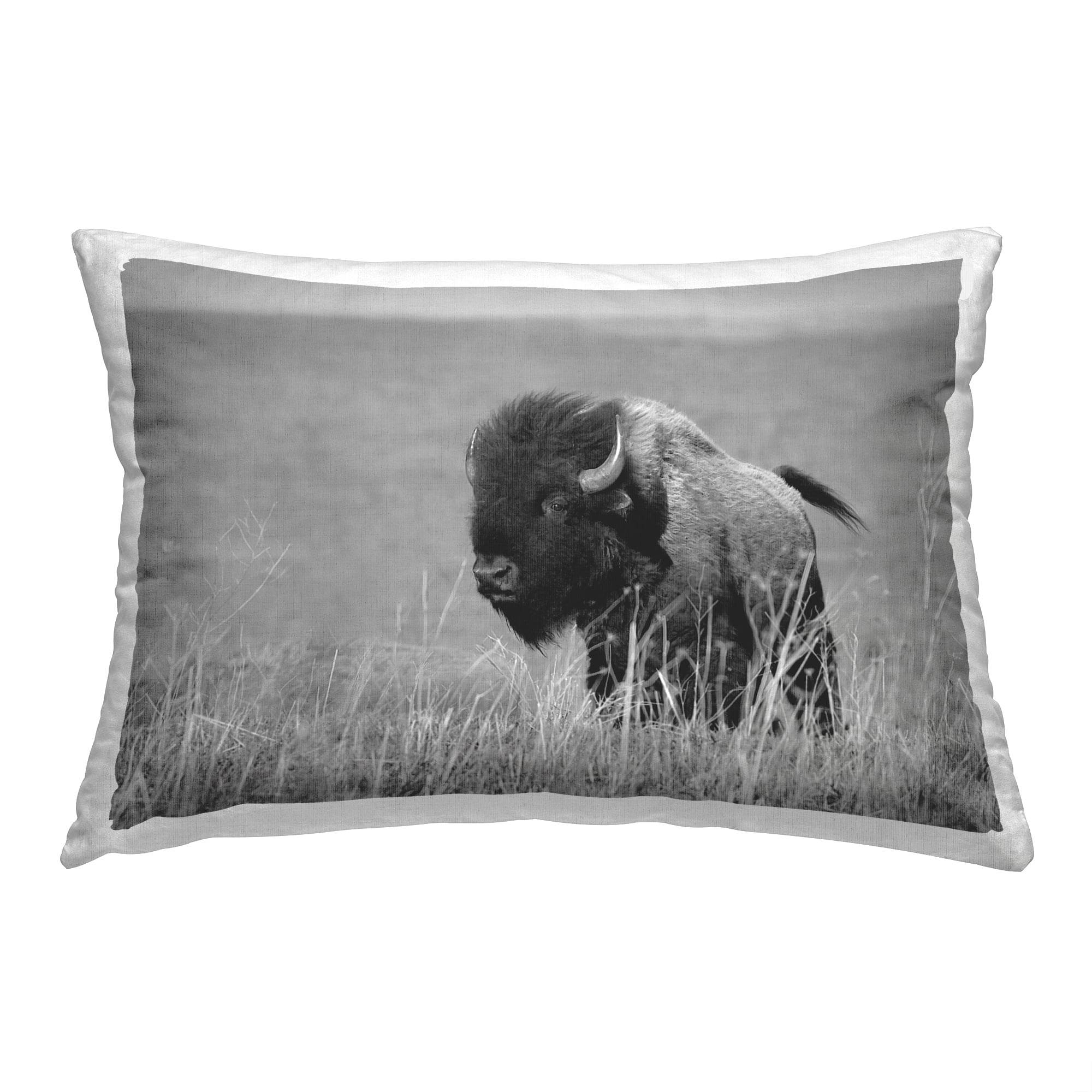 Stupell Industries Bison with Reeds Decorative Printed Throw Pillow, 14 x 20