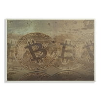 Stupell Industries Bitcoin Faded and Distressed Typography Painting Unframed Art Print Wall Art, 10 x 15