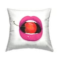 thumbnail image 1 of Stupell Industries Bite Me Lips Biting Cherry Square Decorative Printed Throw Pillow, 18 x 18, 1 of 6