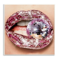 Stupell Industries Biting Disco Ball Novelty Painting Unframed Art Print Wall Art, 12 x 12