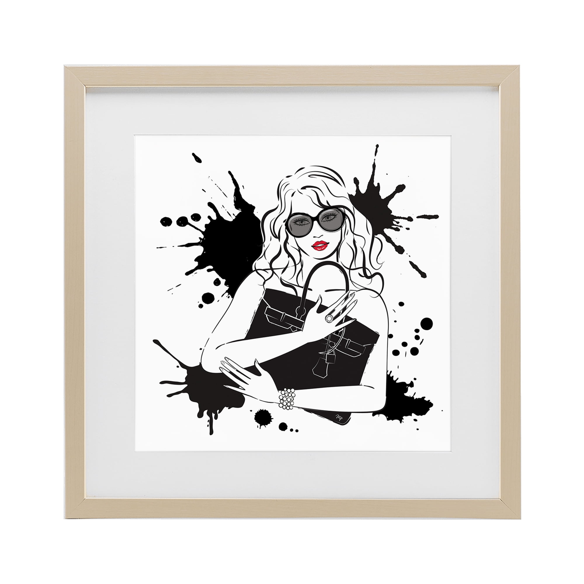 Stupell Industries Black Bag Elegance & Glamour Birch Framed Print Under Glass, design by Martina Pavlova
