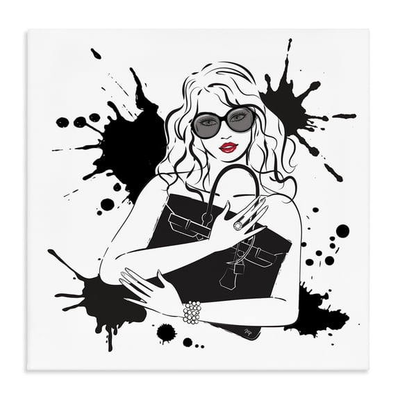 Stupell Industries Art Deco Black Bag Elegance & Glamour Canvas Art, 24 x 24, by Martina Pavlova