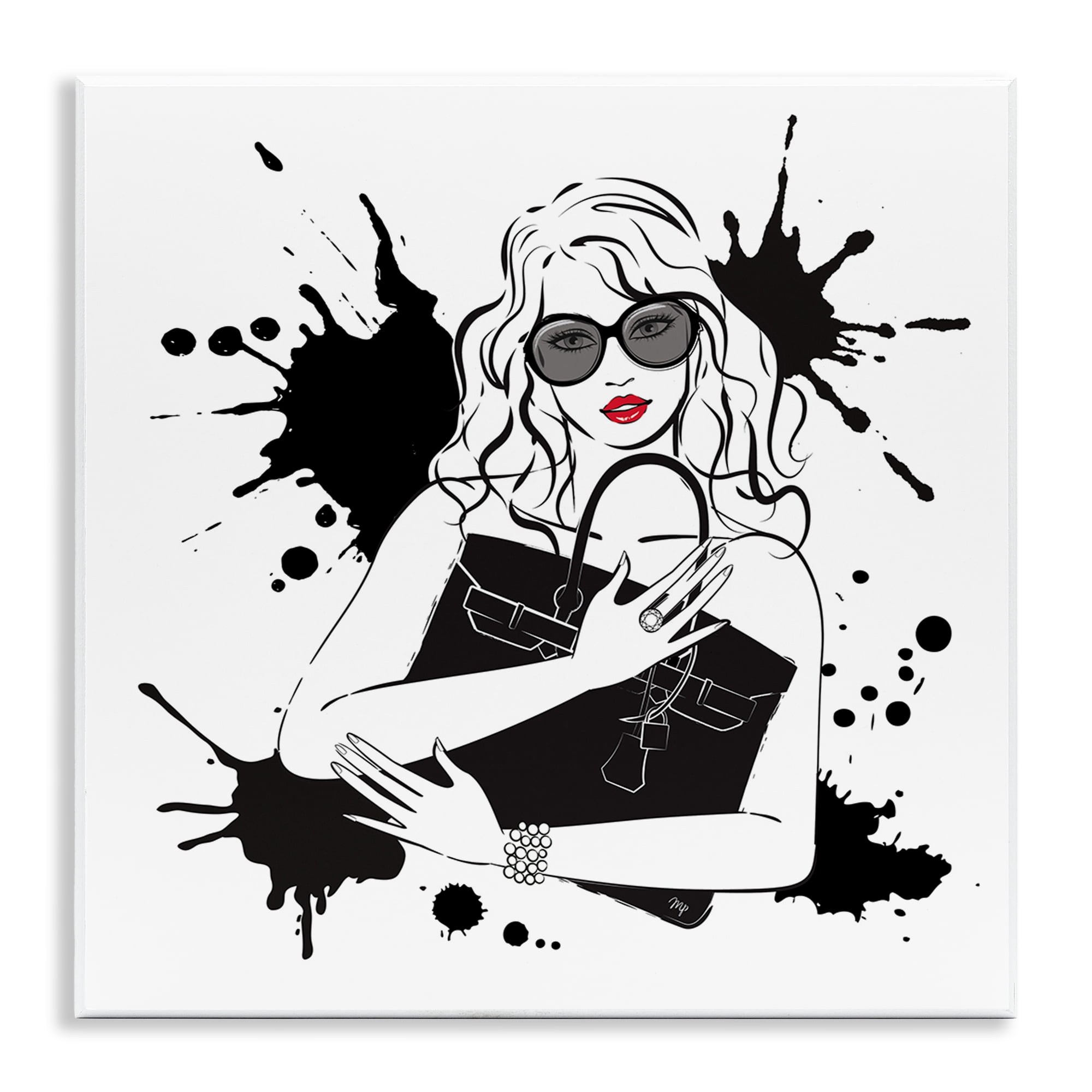 Stupell Industries Black Bag Elegance & Glamour Wall Plaque Art, design by Martina Pavlova