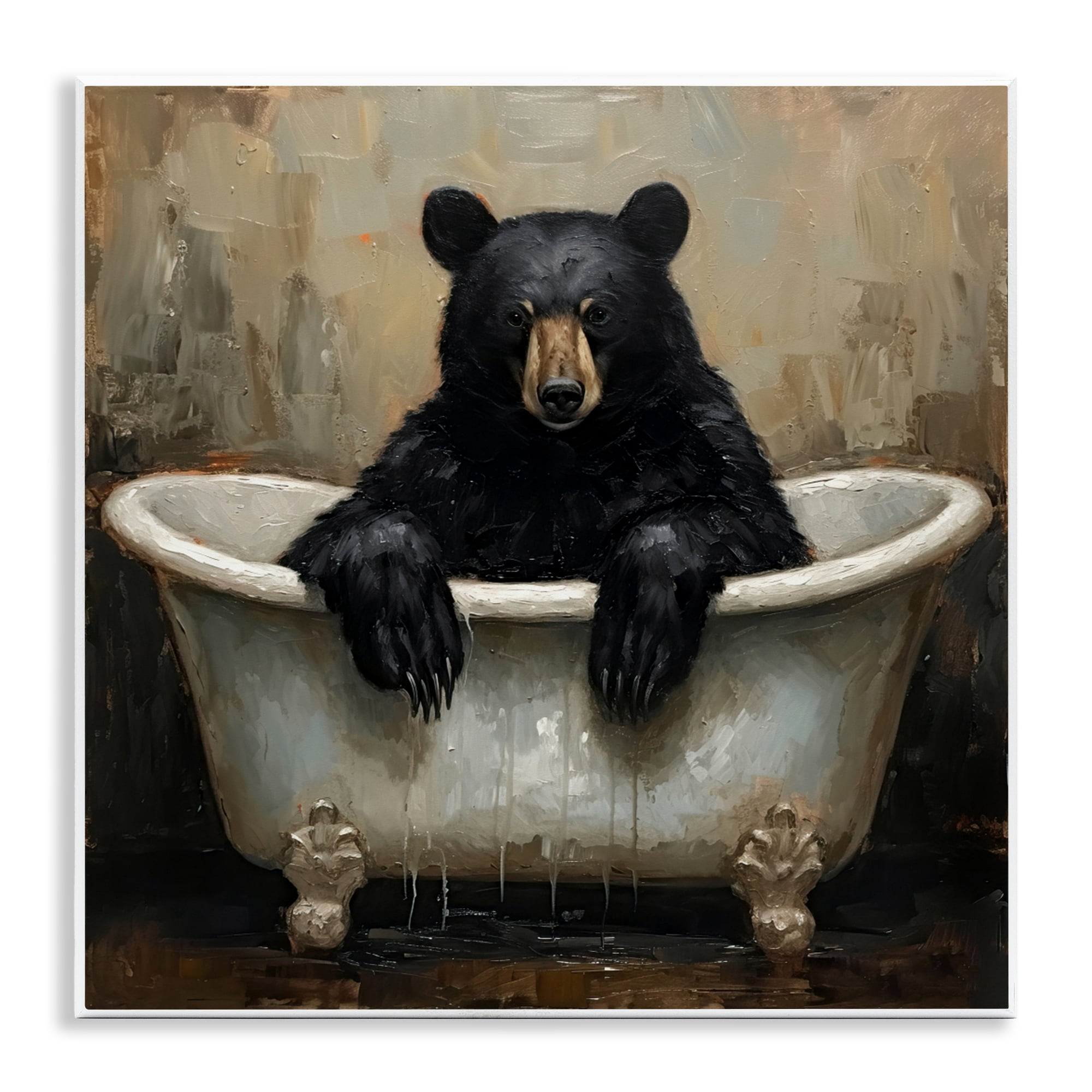 Stupell Industries Black Bear Bath Time Wall Plaque Art, design by Tina LeCour