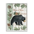 thumbnail image 1 of Stupell Industries Black Bear Lodge Rustic Cabin Botanicals Sign Graphic Art White Framed Art Print Wall Art, Design by Emma Leach, 1 of 5