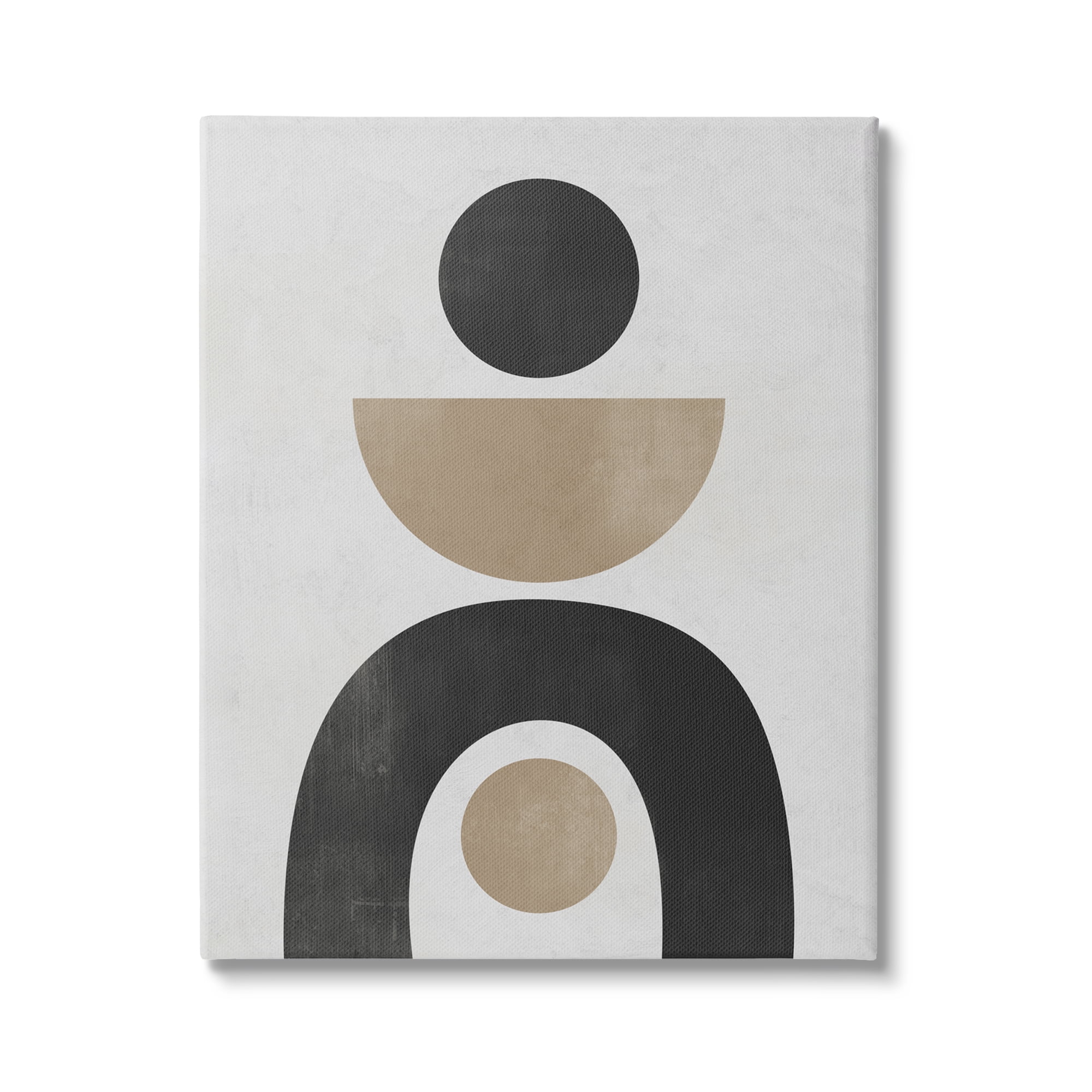 Stupell Industries Black & Beige Arch Shapes Abstract Painting Gallery Wrapped Canvas Art Print Wall Art, 24 x 30