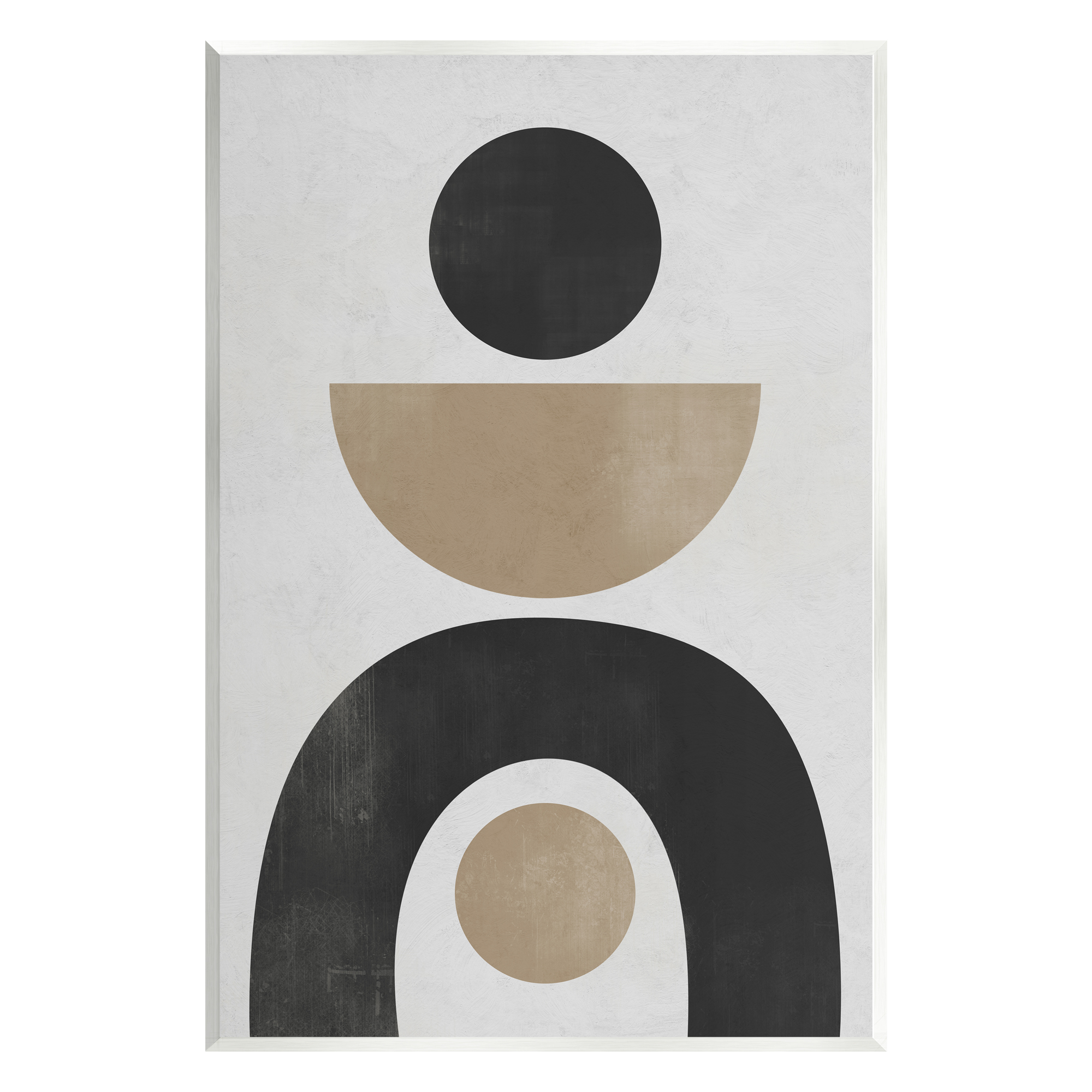 Stupell Industries Black & Beige Arch Shapes Abstract Painting Unframed Art Print Wall Art, 10 x 15