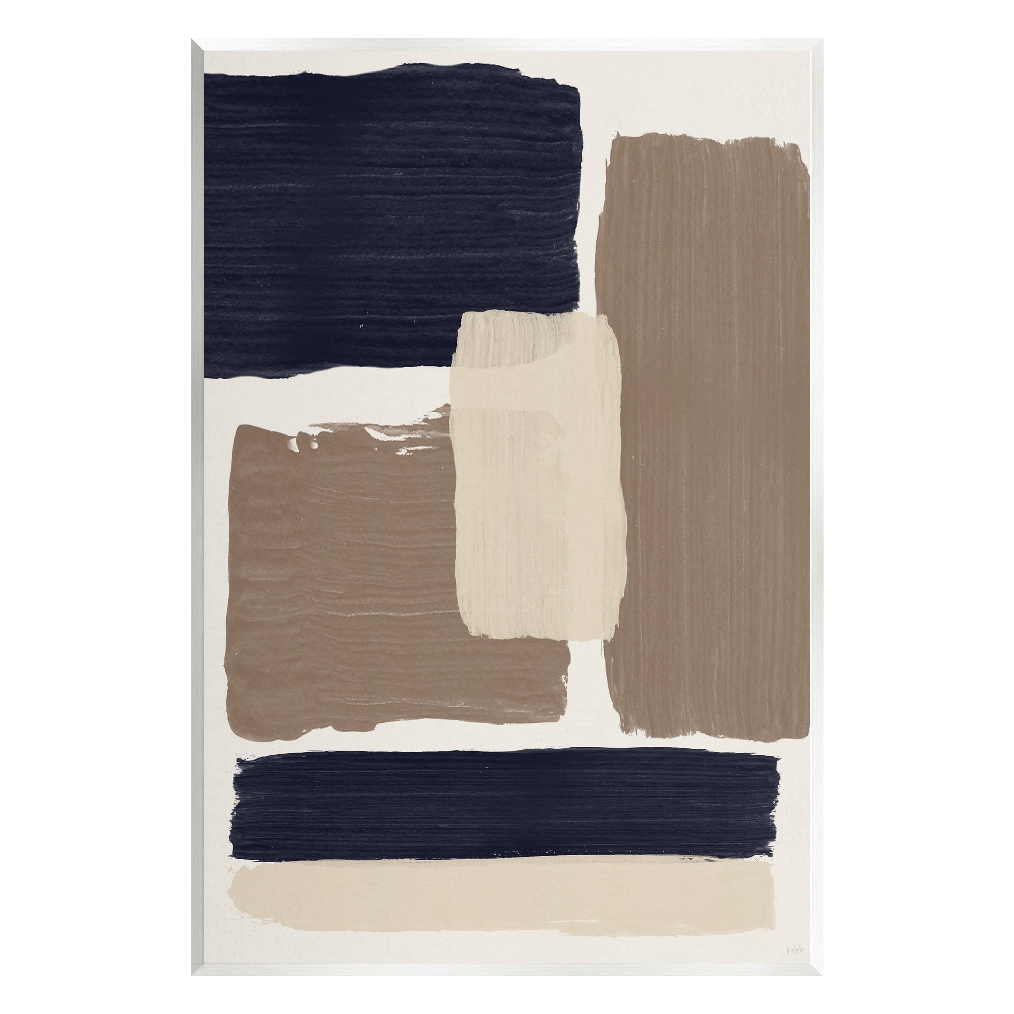 Stupell Industries Black & Brown Squares Abstract Painting Unframed Art Print Wall Art, 13 x 19