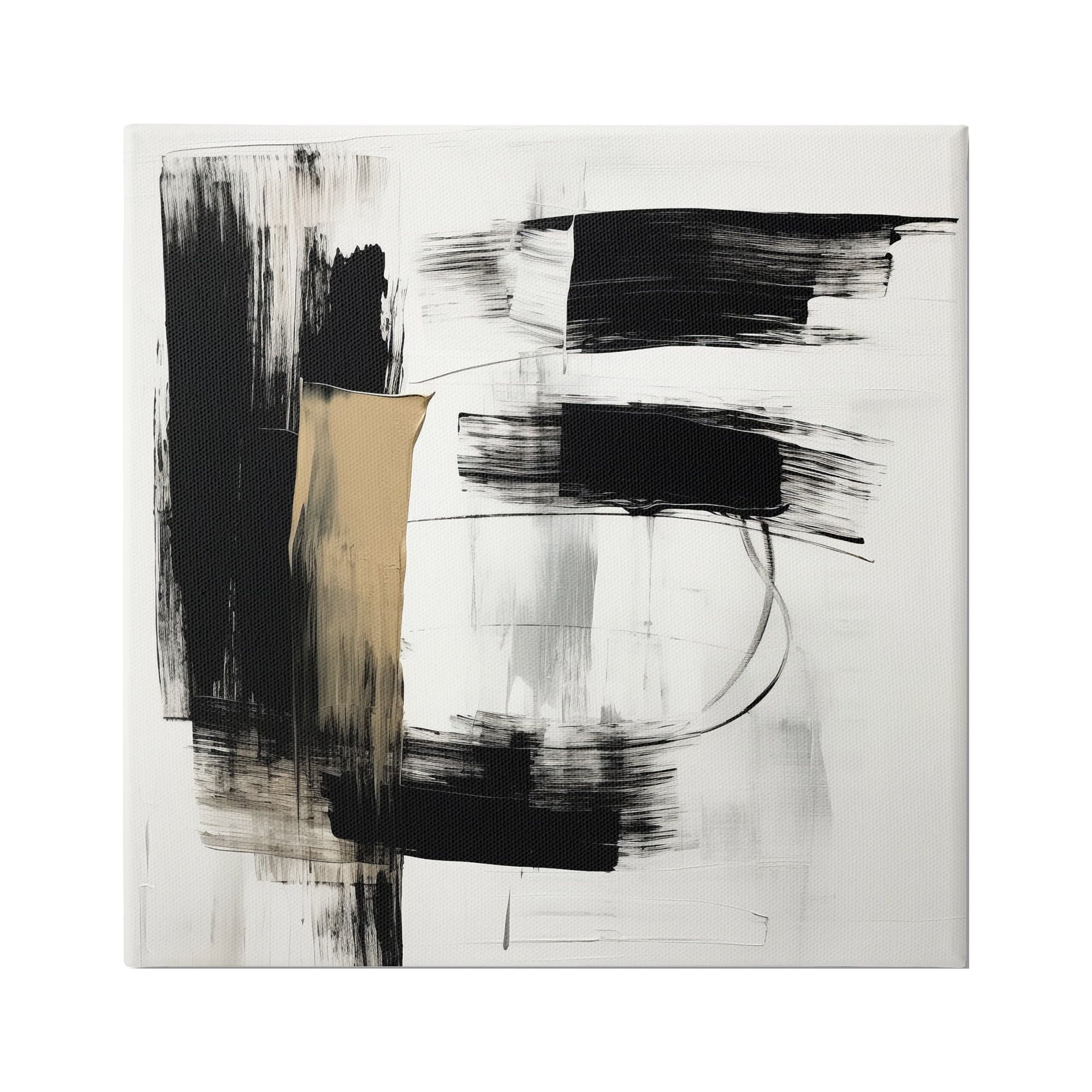 Stupell Industries Black Brush Strokes Abstract Painting Gallery Wrapped Canvas Art Print Wall Art, 36 x 36