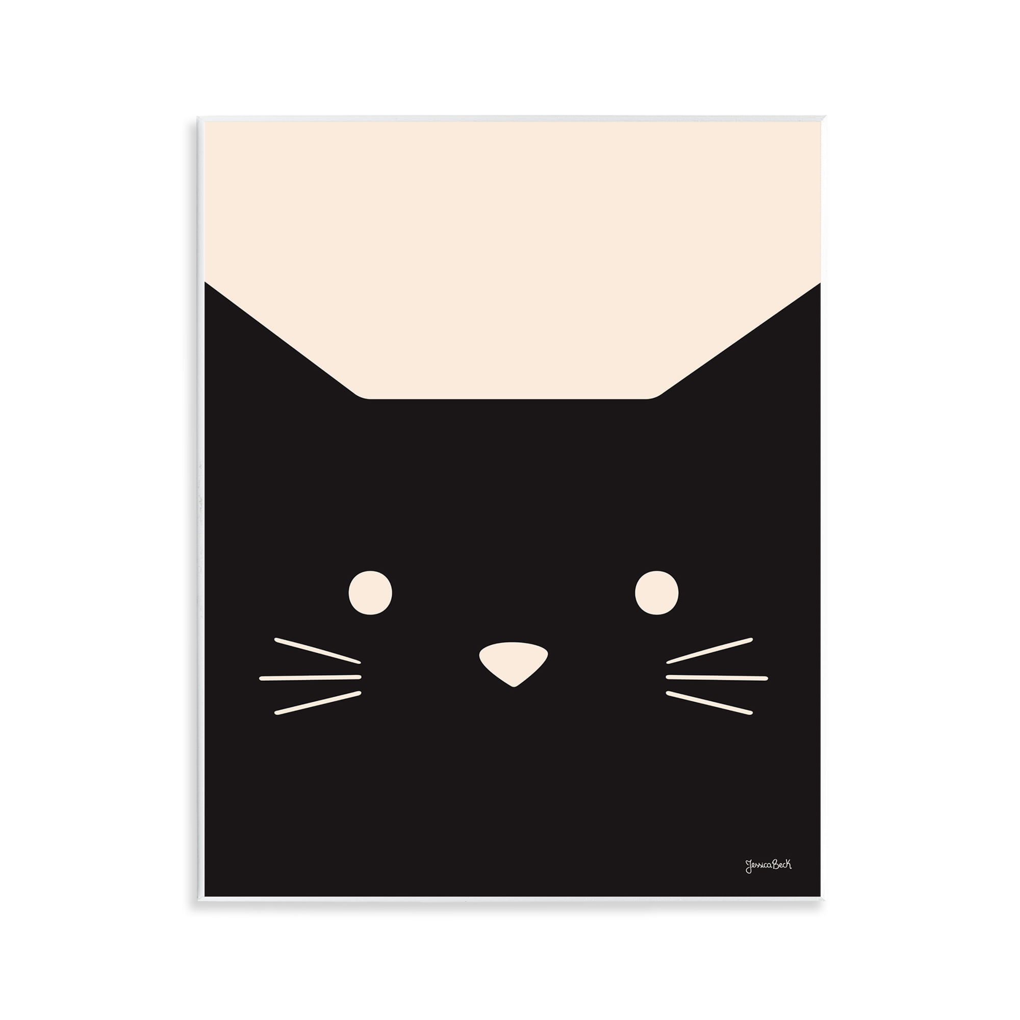 Stupell Industries Black Cat Close Up Animals Painting Unframed Art Print Wall Art, 11 x 14