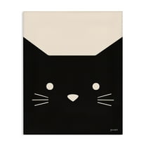 Stupell Industries Black Cat Close Up Animals Painting Wrapped Canvas Art Print Wall Art, 16 x 20