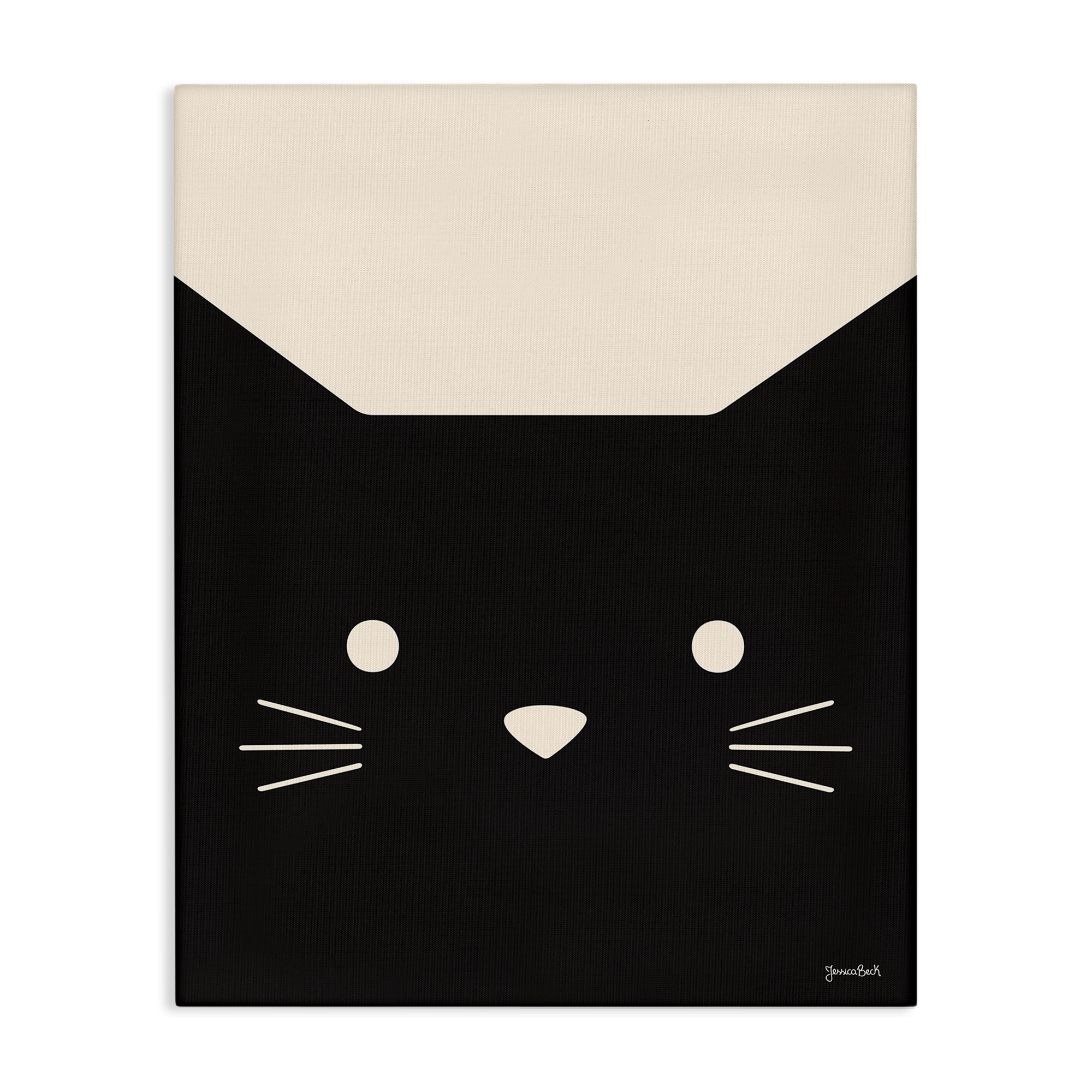 Stupell Industries Black Cat Close Up Animals Painting Wrapped Canvas Art Print Wall Art, 24 x 30