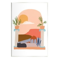 Stupell Industries Black Cat Watching Peaceful Sunny Hills Scenery Graphic Art Unframed Art Print Wall Art, Design by June Erica Vess