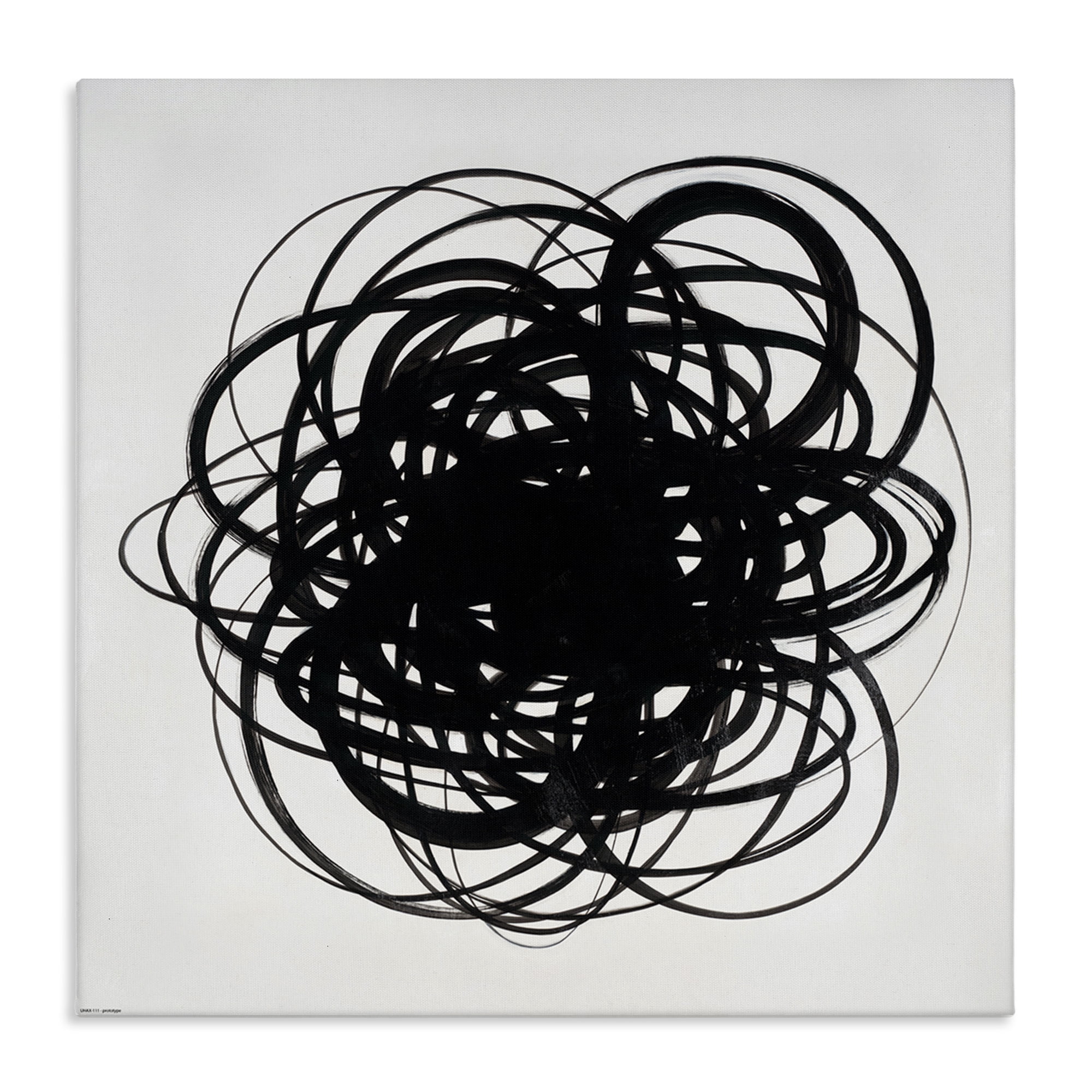 Stupell Industries Black Chaotic Scribble Abstract Painting Gallery Wrapped Canvas Art Print Wall Art, 30 x 30