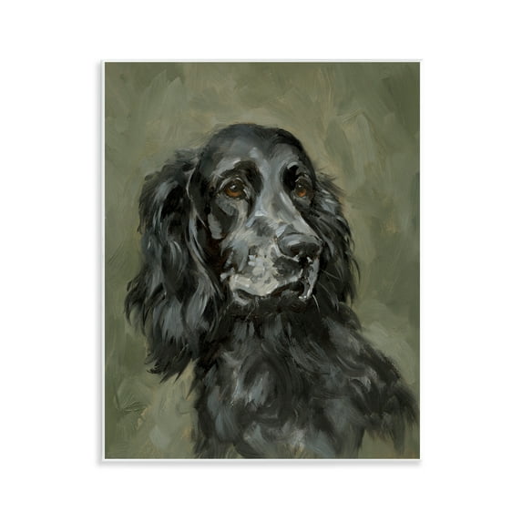 Stupell Industries Black Cocker Spaniel Animals & Insects Painting Unframed Art Print Wall Art, 11 x 14