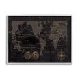 thumbnail image 1 of Stupell Industries Black Detailed World Map Graphic Art Gray Framed Art Print Wall Art, Design by Carol Robinson, 1 of 7