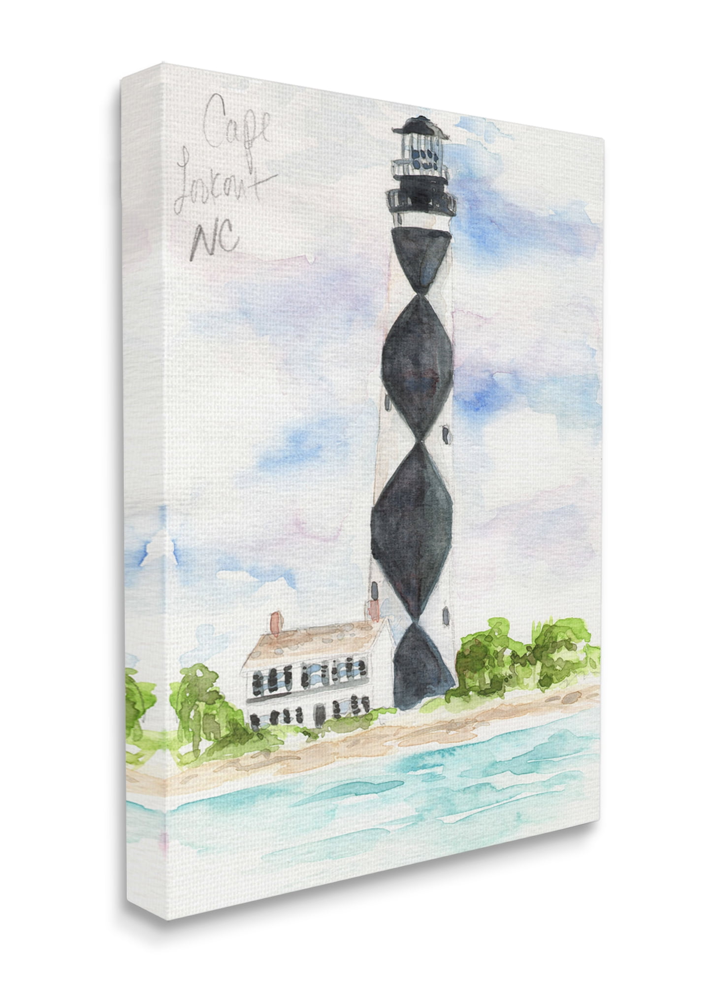 Stupell Industries Black Diamond Lighthouse With Beach Coast Landscape Canvas Wall Art, 36 x 48, Design by Melissa Hyatt LLC
