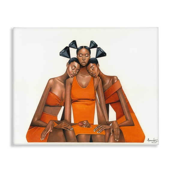 Stupell Industries Black Diamond Sisterhood Canvas Wall Art design by Manasseh Johnson Sr, 30 x 40