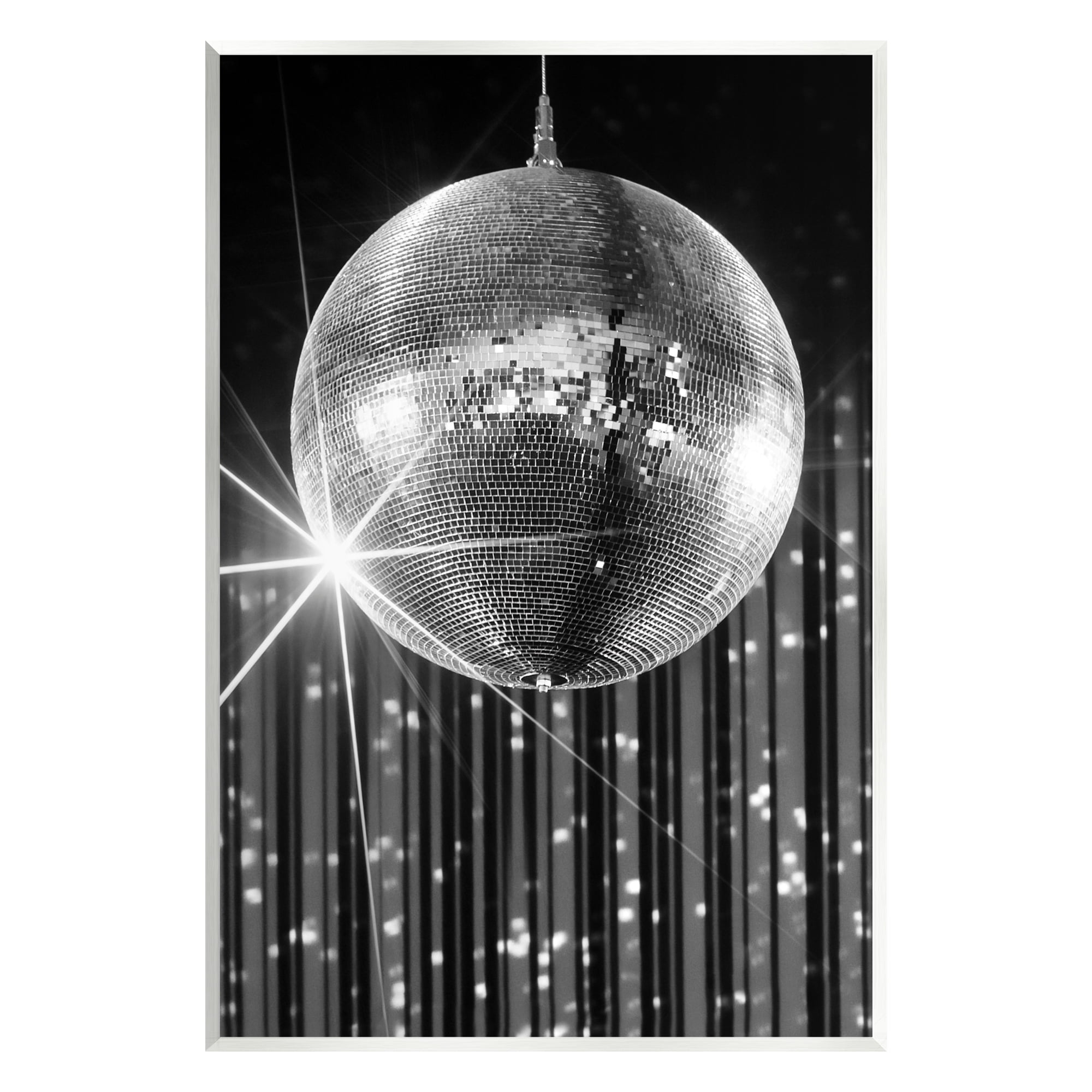 Stupell Industries Black Disco Ball Literature & Flim Photography Unframed Art Print Wall Art, 10 x 15