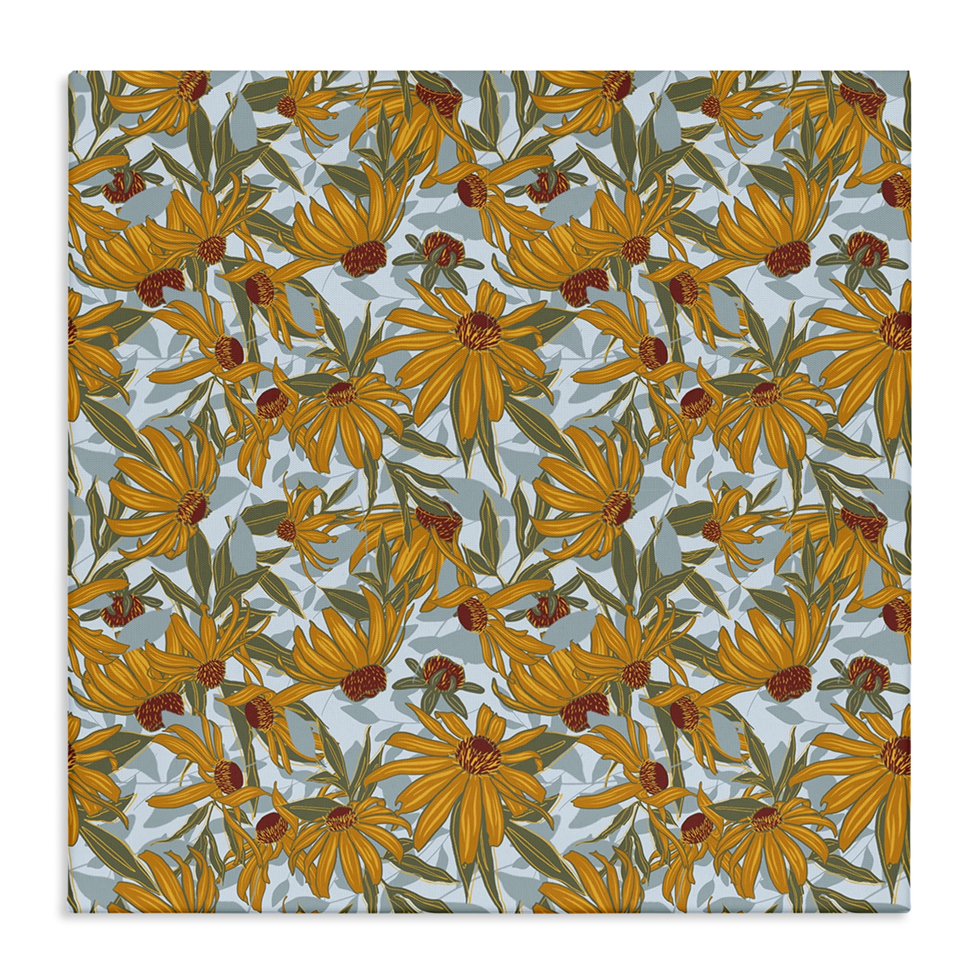 Stupell Industries Black Eyed Susan Pattern Plants & Flowers Painting Wrapped Canvas Art Print Wall Art, 36 x 36