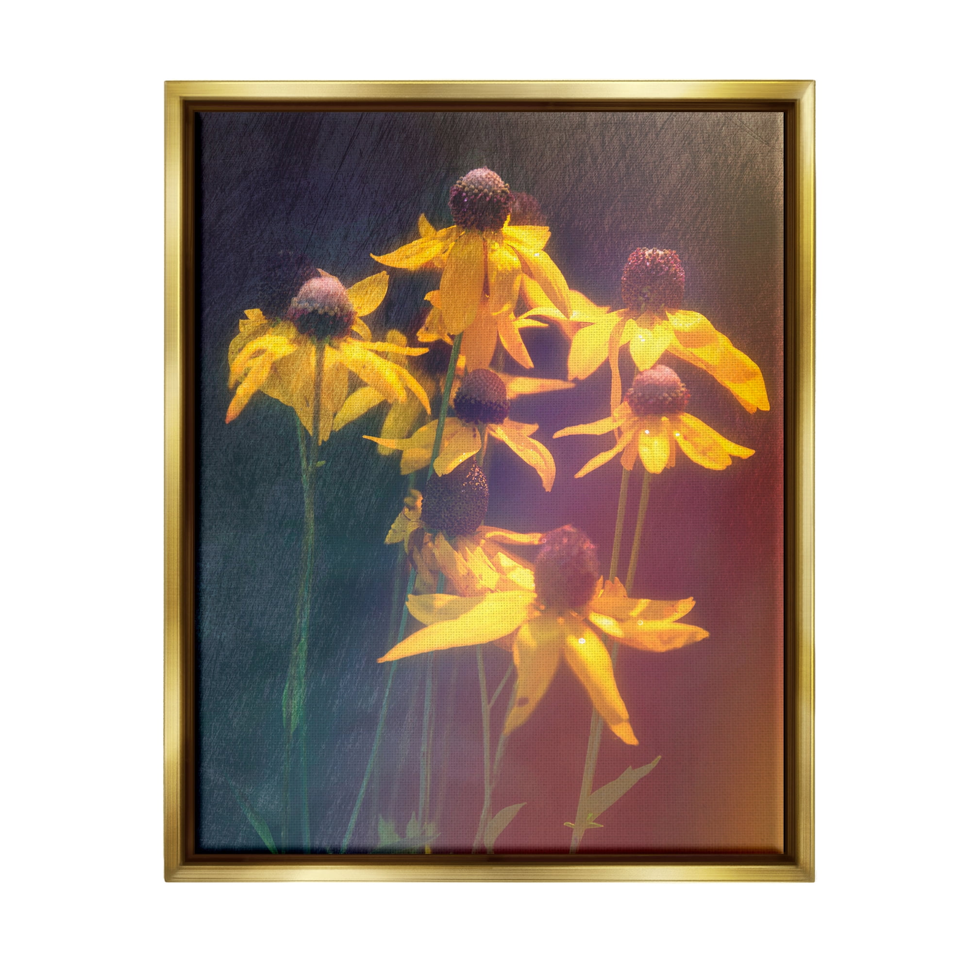 Stupell Industries Black-Eyed Susan Photography Botanical & Floral Photography Gold Floater Framed Canvas Art Print Wall Art, 25 x 31