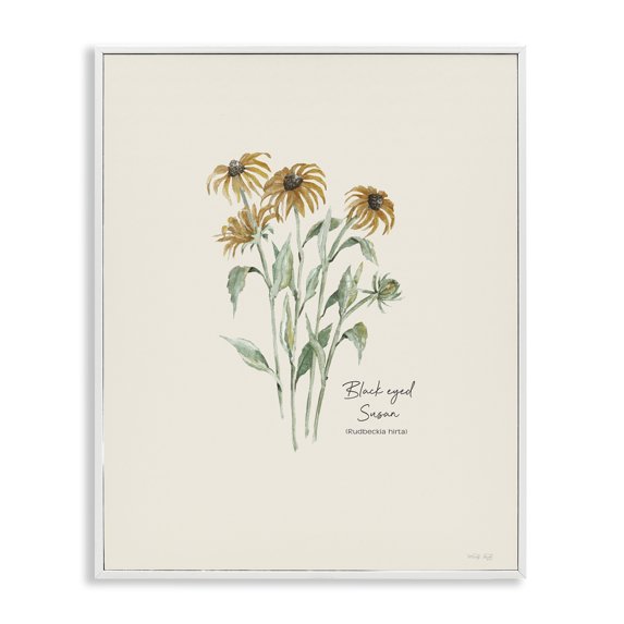 Stupell Industries Black Eyed Susans Botanical & Floral Painting White Framed Art Print Wall Art, 16 x 20