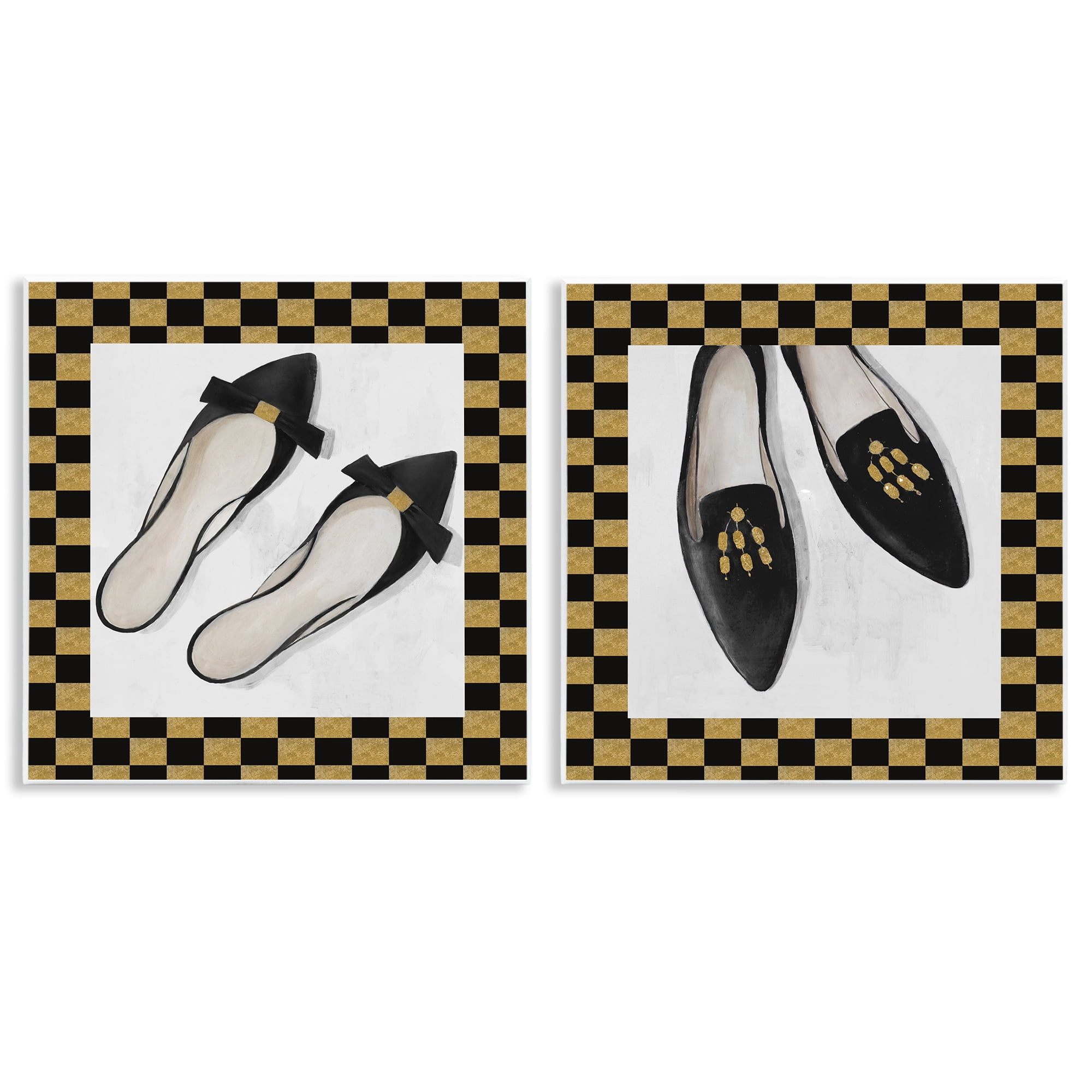 Stupell Industries Black Flats & Sliders 2 Piece Wall Plaque Art Set, design by Lorenzo Collective