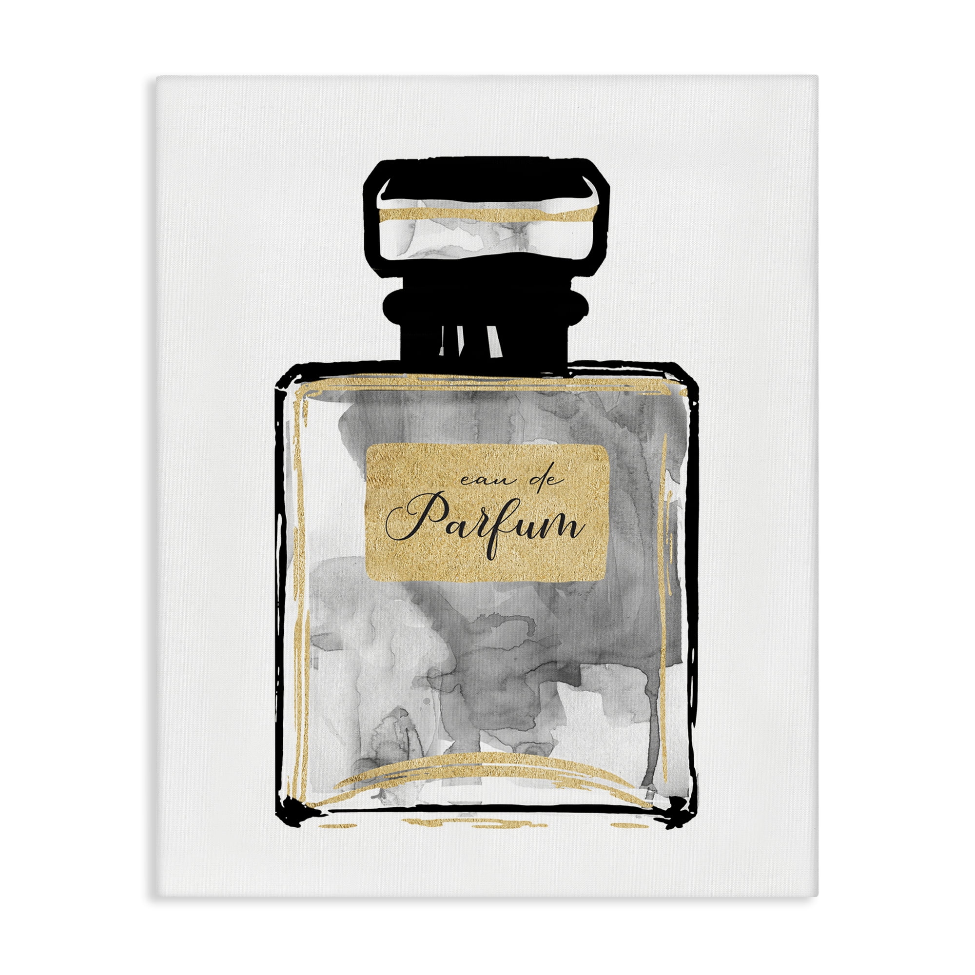 Stupell Industries Black French Perfume Beauty & Fashion Painting Gallery Wrapped Canvas Art Print Wall Art, 16 x 20