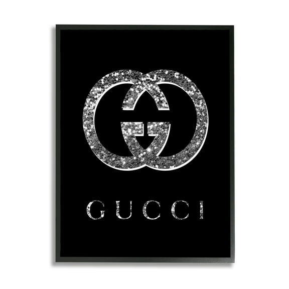 Stupell Industries Black Glam Fashion Symbol Typography Painting Black Framed Art Print Wall Art, 11 x 14