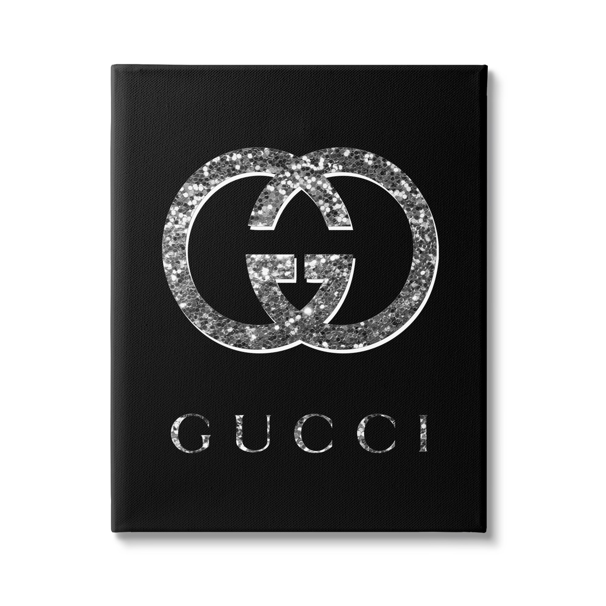 Stupell Industries Black Glam Fashion Symbol Typography Painting Gallery Wrapped Canvas Print Wall Art, 16 x 20