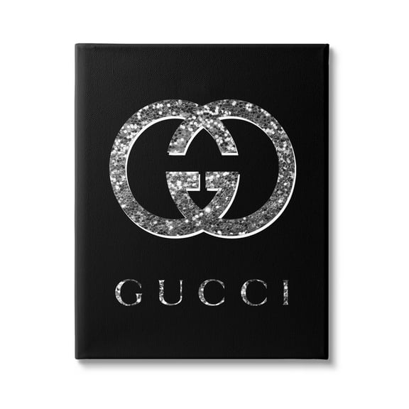 Stupell Industries Black Glam Fashion Symbol Typography Painting Gallery Wrapped Canvas Print Wall Art, 16 x 20