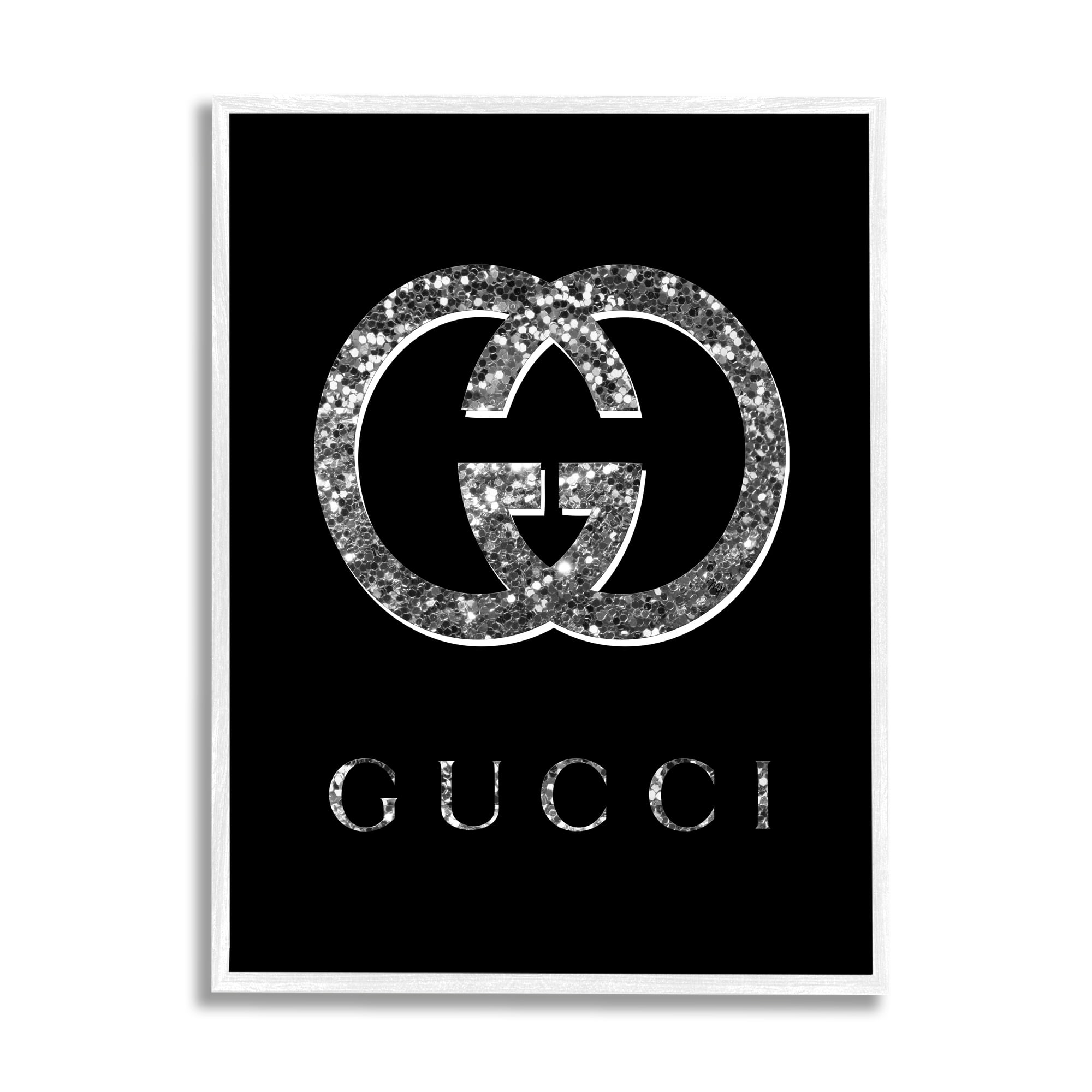 Stupell Industries Black Glam Fashion Symbol Typography Painting White Framed Art Print Wall Art, 24 x 30