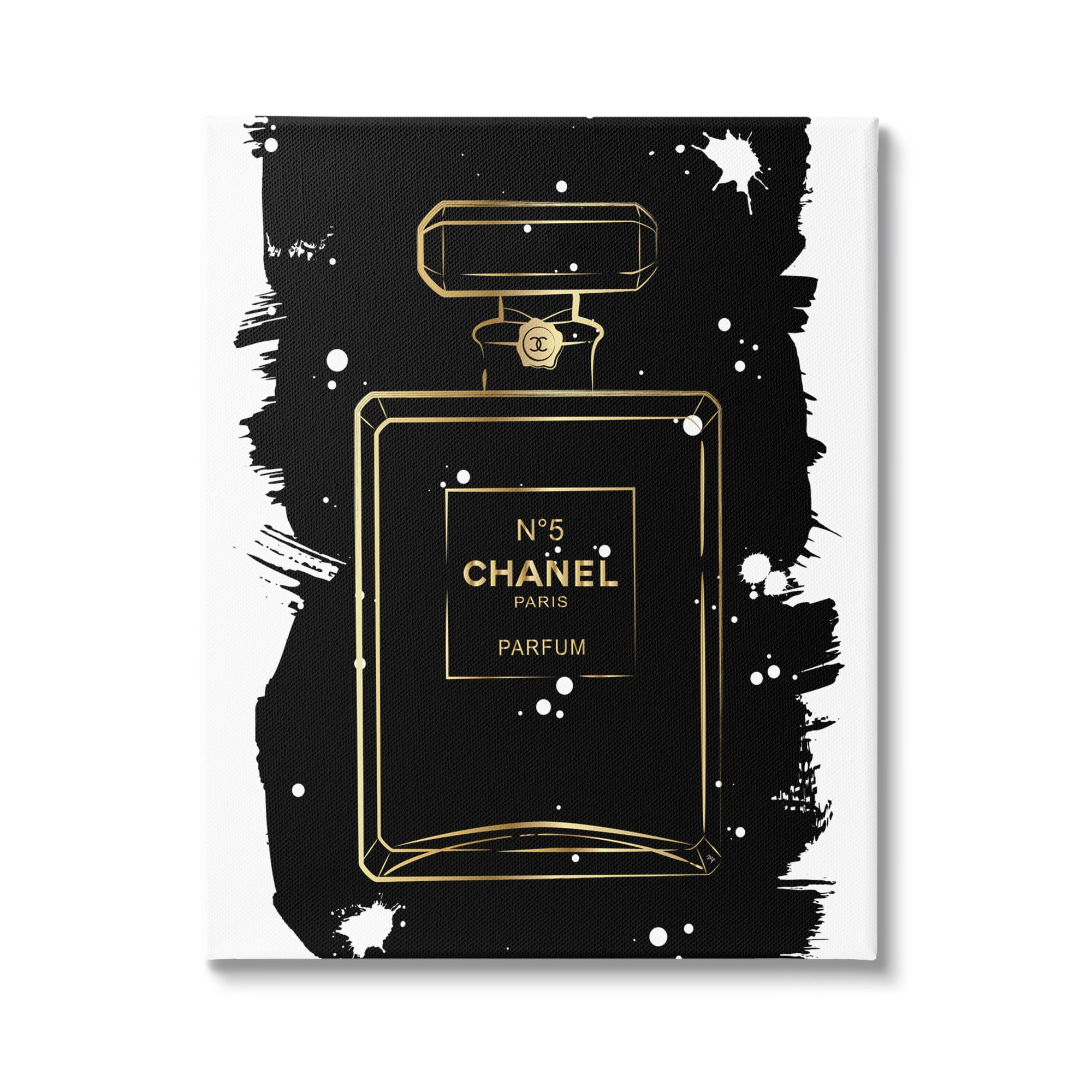 Stupell Industries Black Glam Perfume Beauty & Fashion Painting Gallery Wrapped Canvas Print Wall Art, 36 x 48