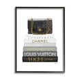 thumbnail image 1 of Stupell Industries Black Glam Purse Chic Modern Bookstack Beauty & Fashion Painting Black Framed Art Print Wall Art, 11 x 14, 1 of 7