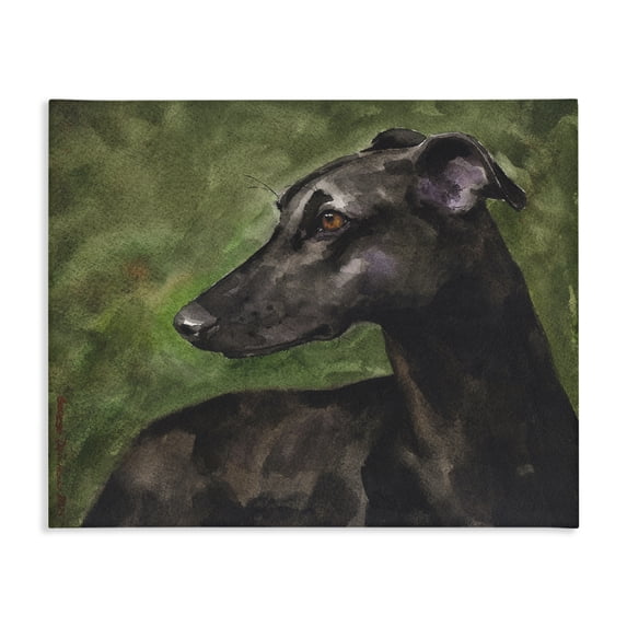 Stupell Industries Rustic Lodge Black Greyhound Portrait Canvas Art, 48 x 36, by George Dyachenko