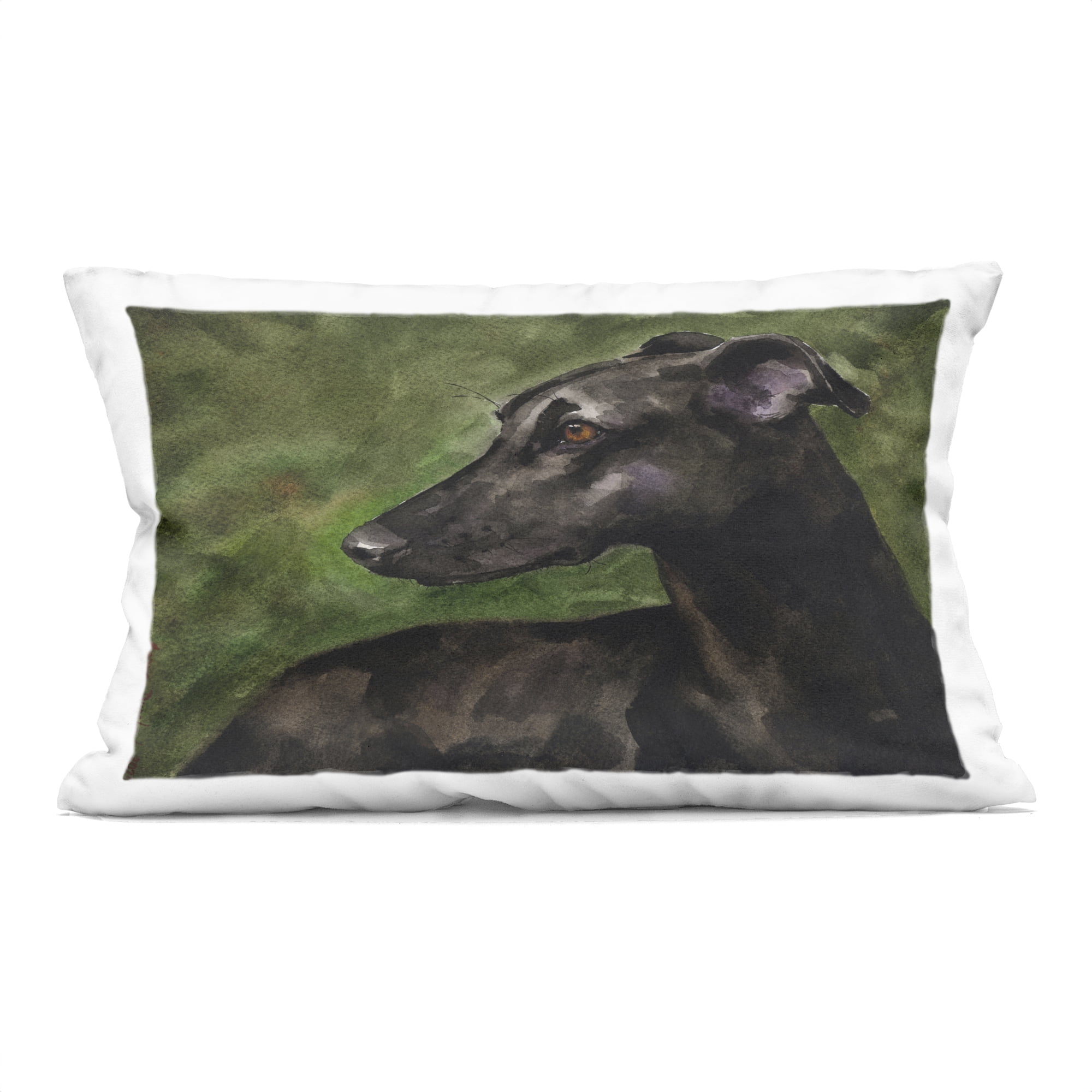 Stupell Industries Black Greyhound Portrait Decorative Printed Throw Pillow, design by George Dyachenko