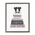 thumbnail image 1 of Stupell Industries Black Heels Pink Bookstack Beauty & Fashion Painting Brown Floater Framed Canvas Art Print Wall Art, 25 x 31, 1 of 1