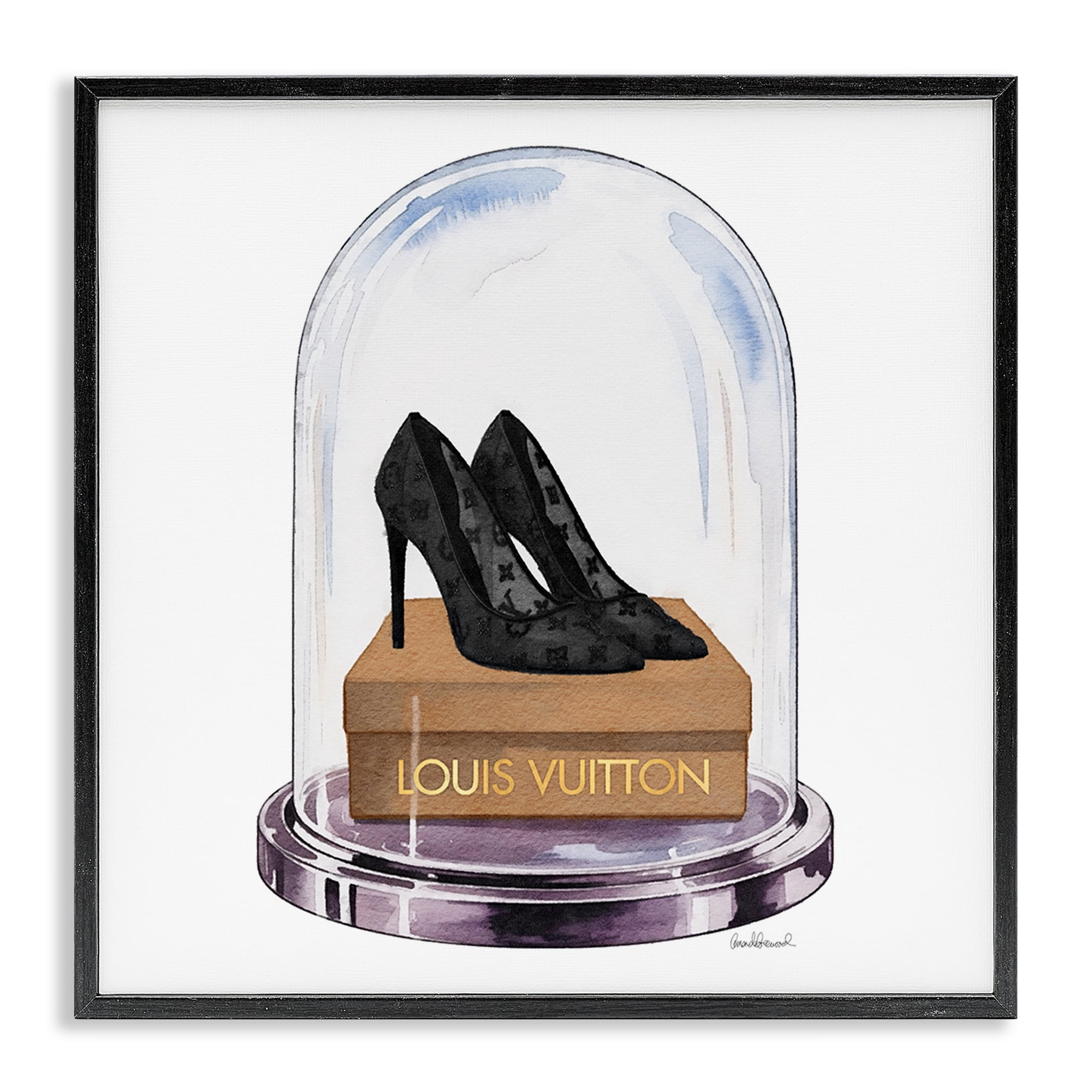 Stupell Industries Black Heels in Bell Jar Black Framed Giclee Art, design by Amanda Greenwood