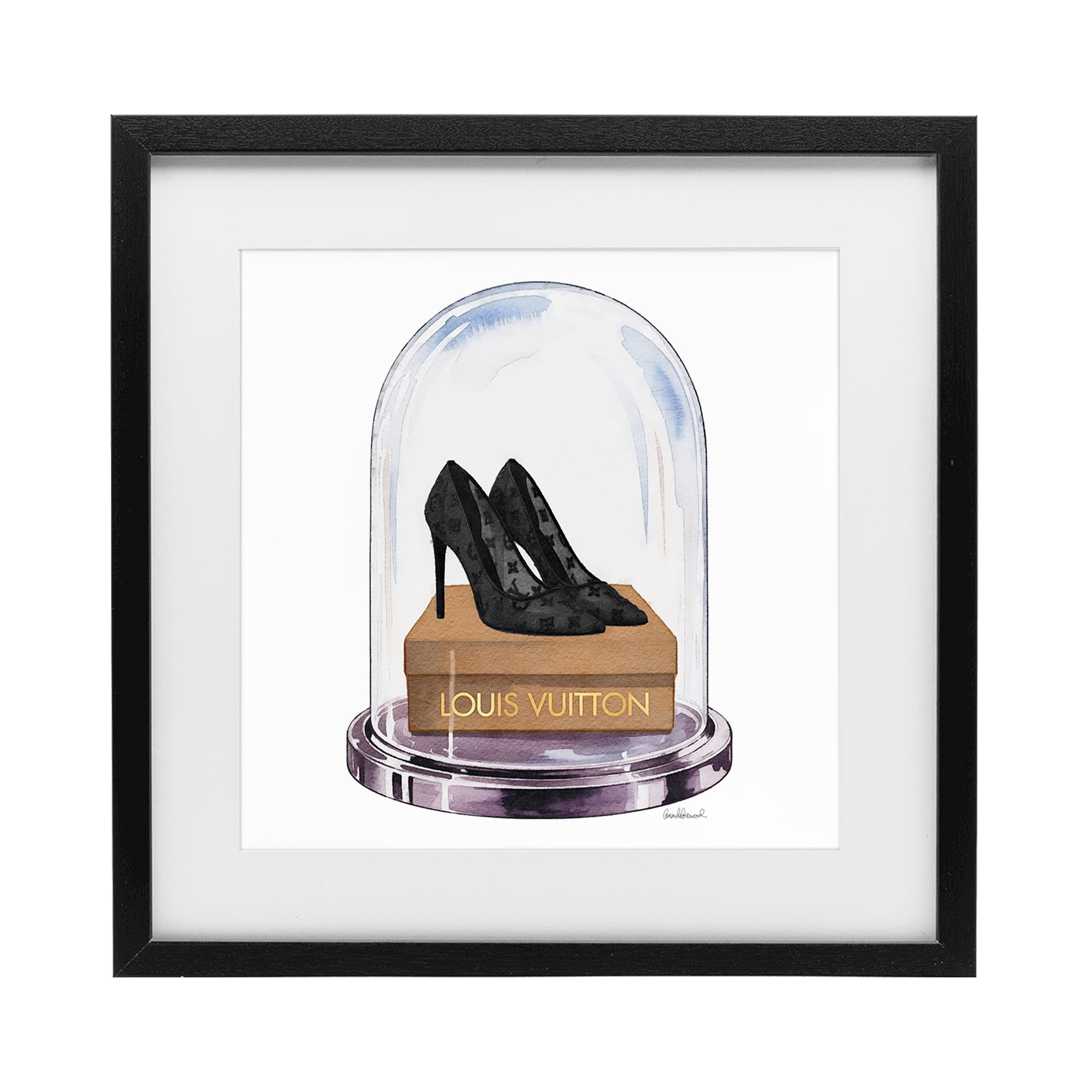 Stupell Industries Black Heels in Bell Jar Black Framed Print Under Glass, design by Amanda Greenwood