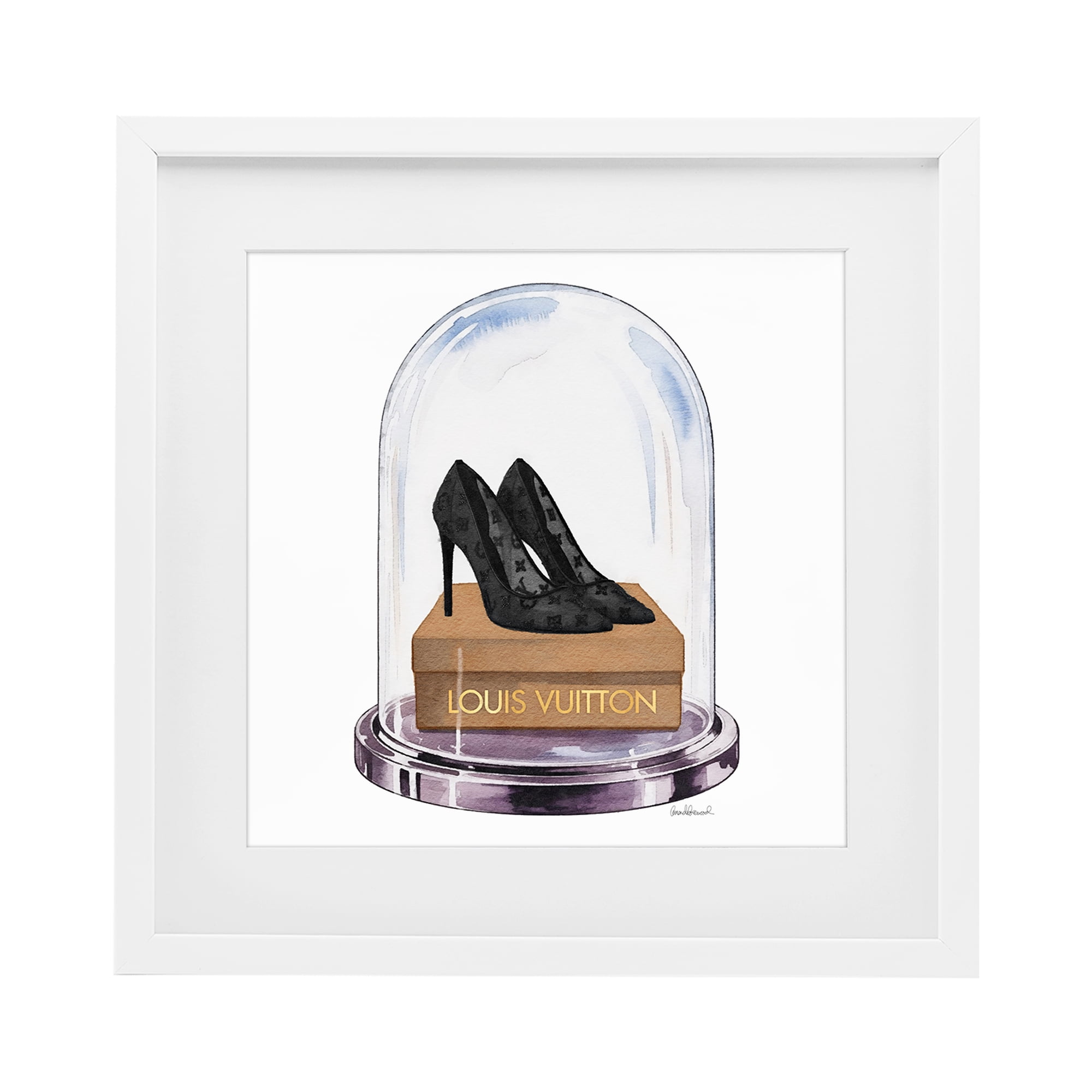 Stupell Industries Black Heels in Bell Jar White Framed Print Under Glass, design by Amanda Greenwood