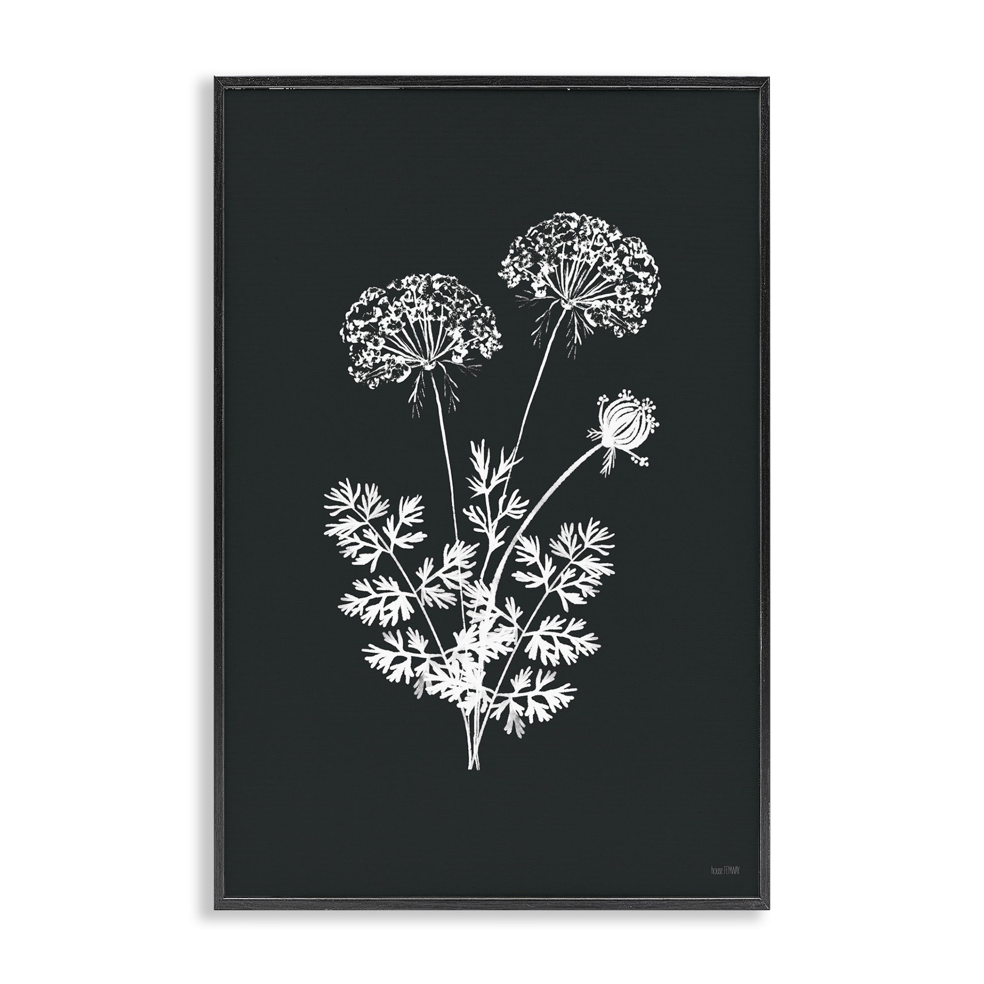 Stupell Industries Black Herb Bunches Botanical & Floral Painting Black Framed Art Print Wall Art, 20 x 30