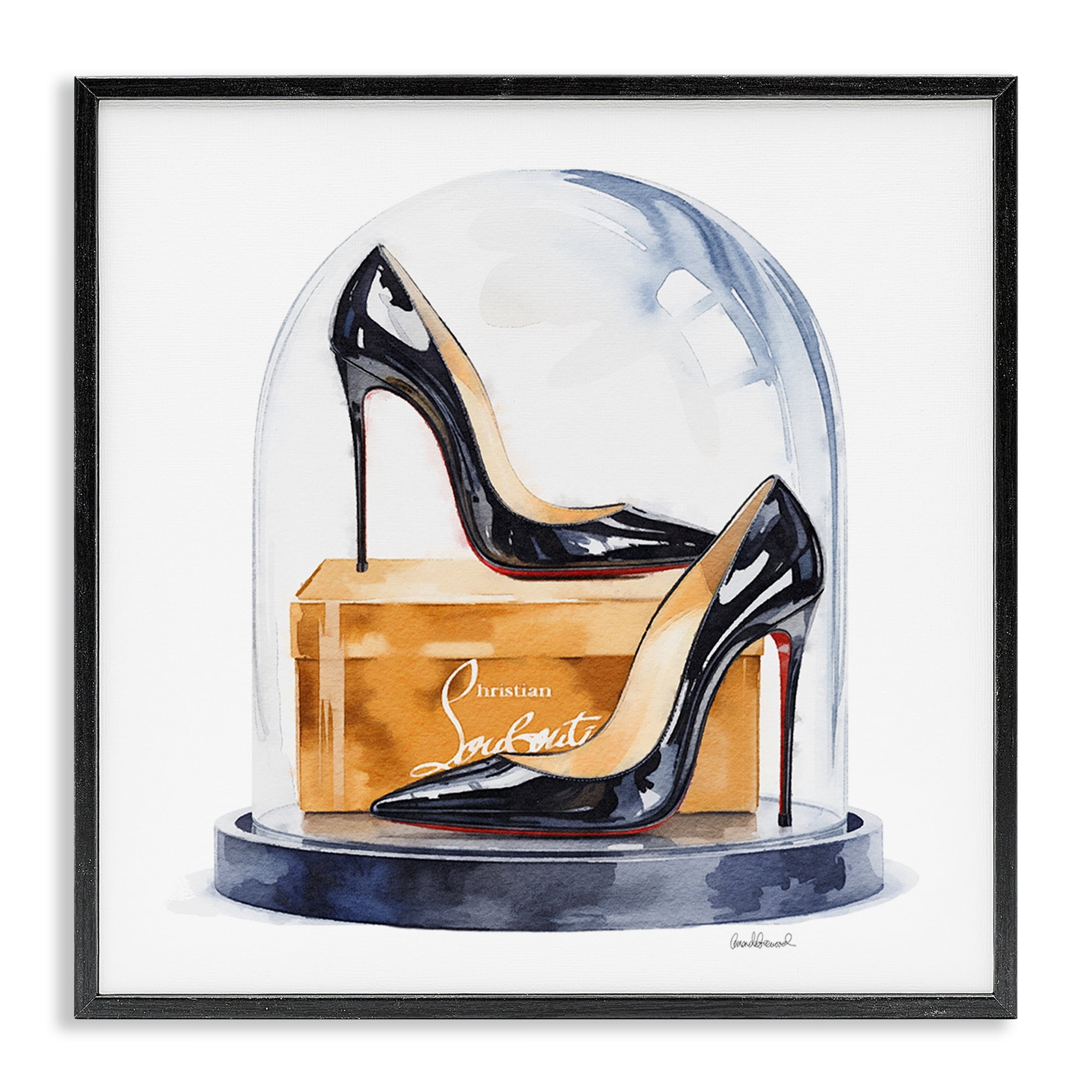 Stupell Industries Black High Heels Dome Black Framed Giclee Art, design by Amanda Greenwood