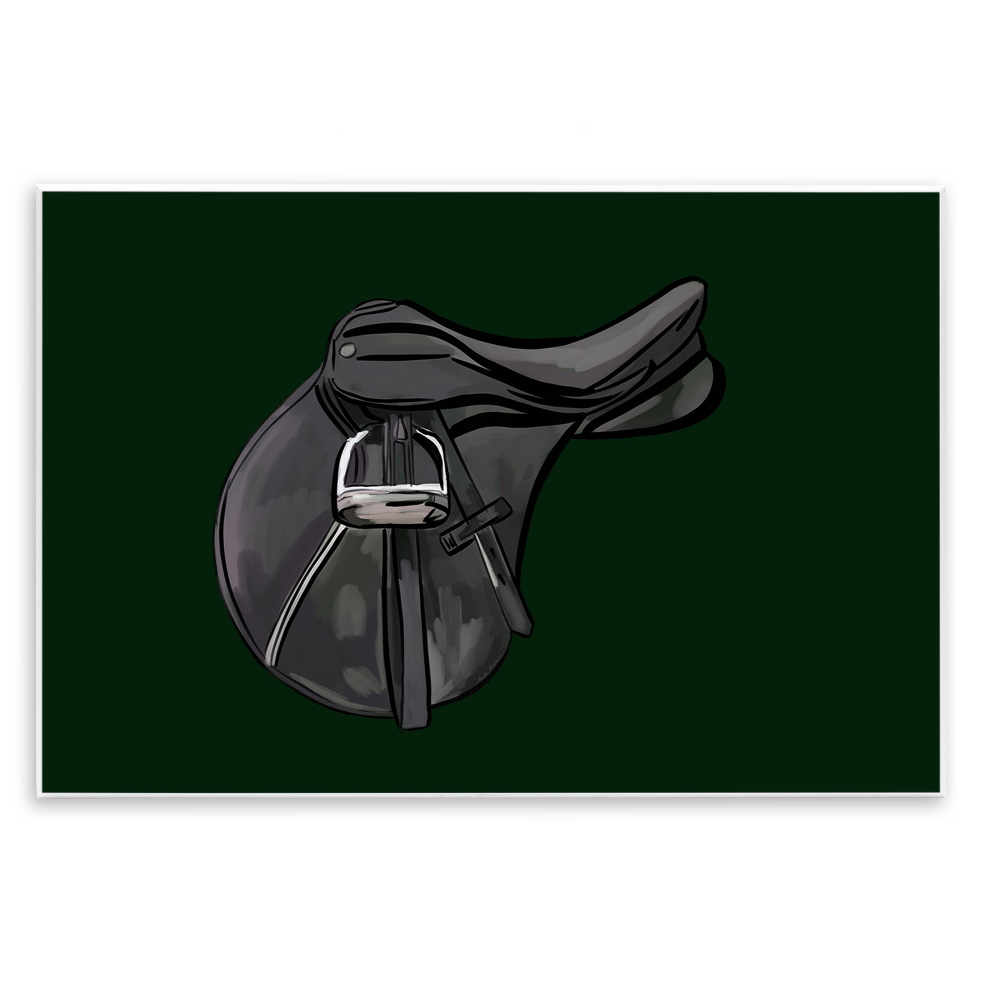 Stupell Industries Black Horse Saddle Abstract Painting Unframed Art Print Wall Art, 15 x 10