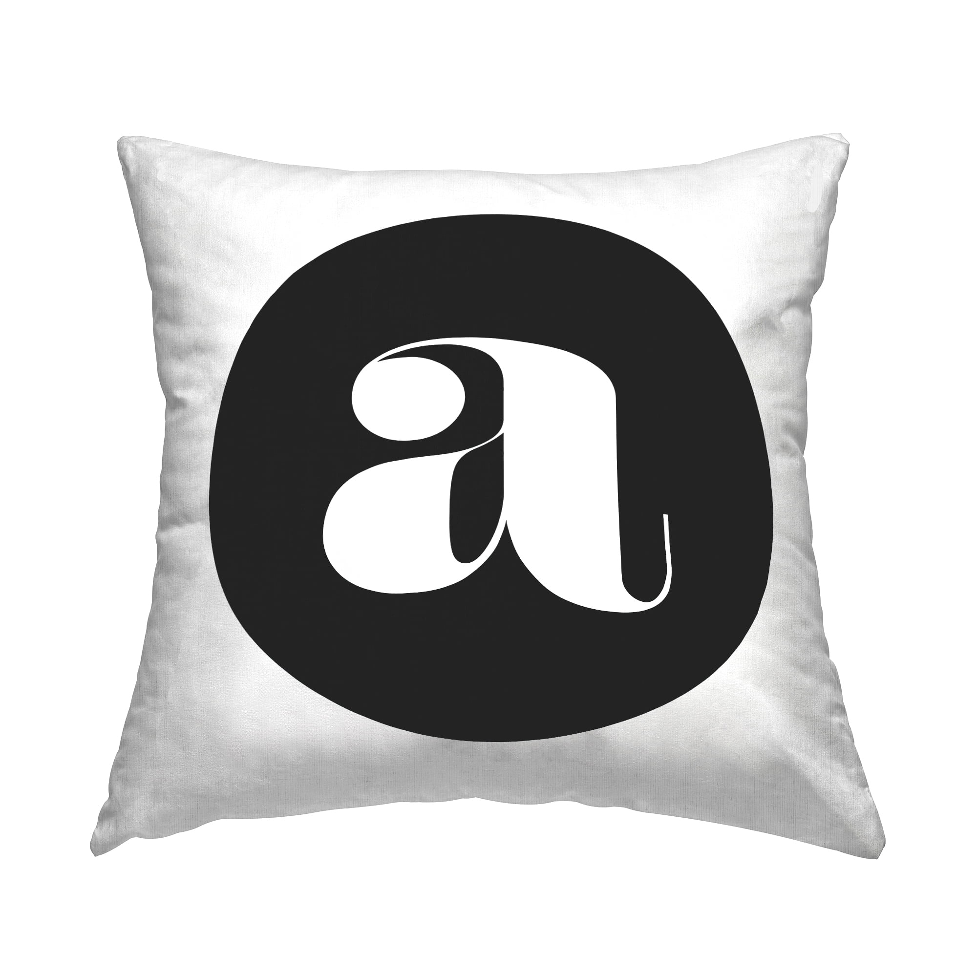 Stupell Industries Black Initial A Decorative Printed Throw Pillow, 18 x 18