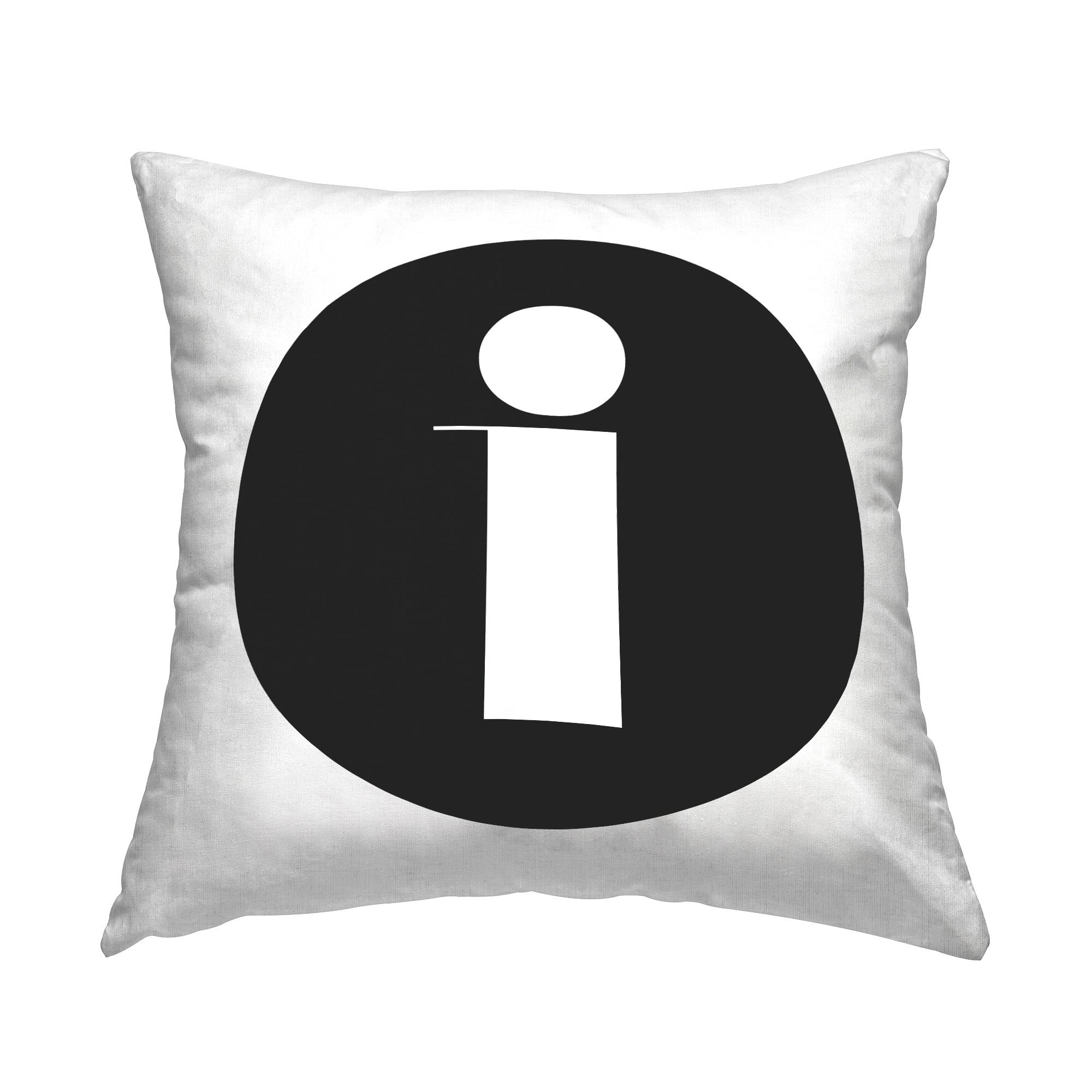 Stupell Industries Black Initial I Decorative Printed Throw Pillow, 18 x 18