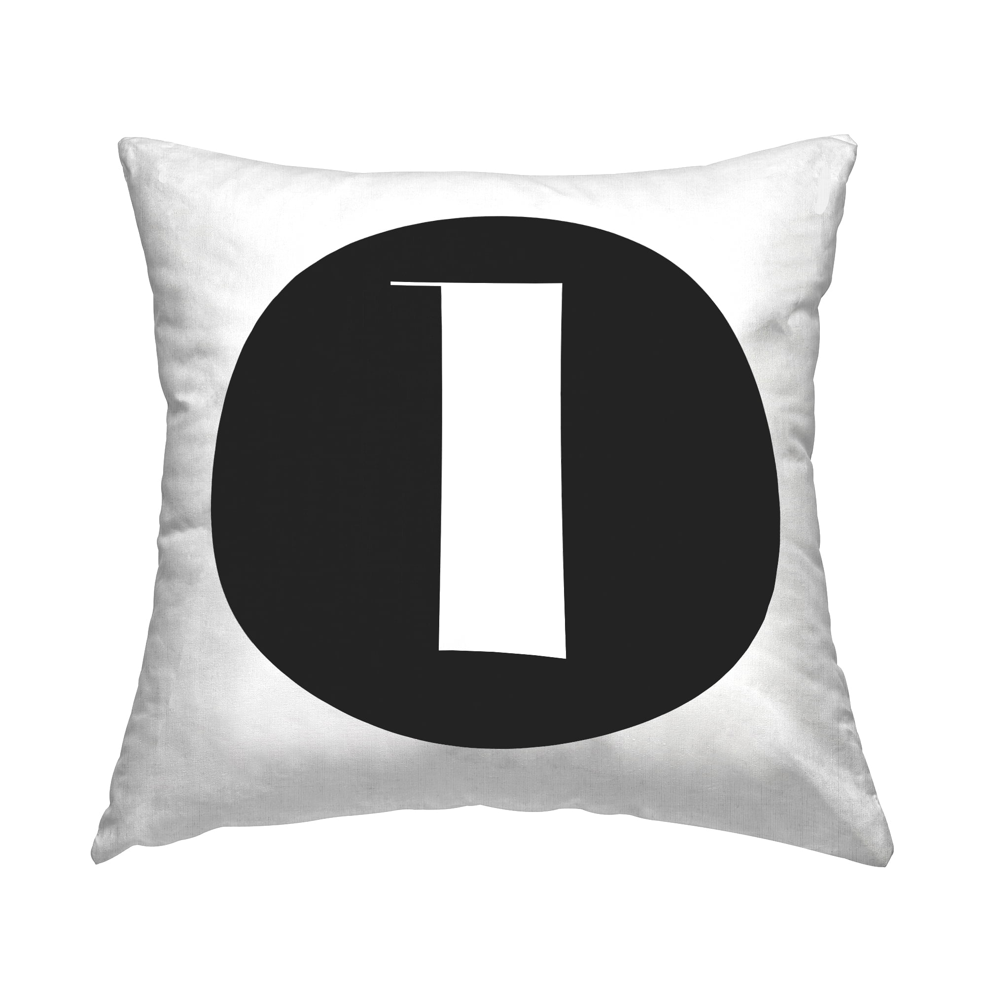 Stupell Industries Black Initial L Decorative Printed Throw Pillow, 18 x 18