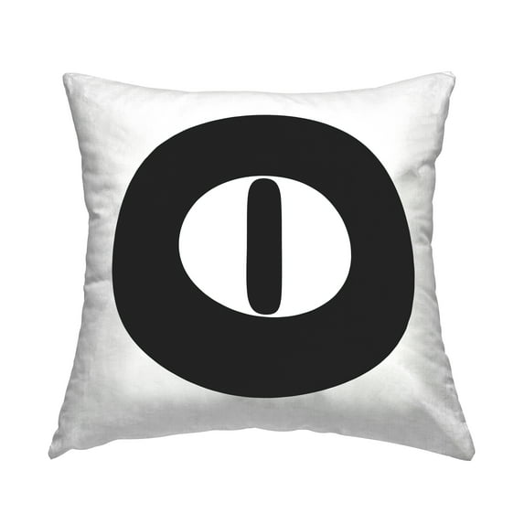 Stupell Industries Black Initial O Decorative Printed Throw Pillow, 18 x 18